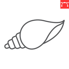 Fototapeta premium Conch line icon, seafood and mollusk, seashell vector icon, vector graphics, editable stroke outline sign, eps 10.