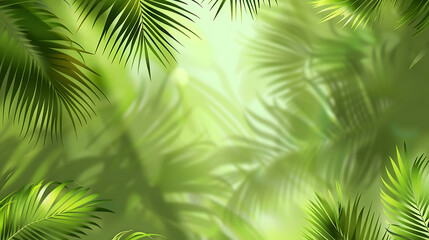 Blurred shadow from palm leaves Background illustration. generative ai