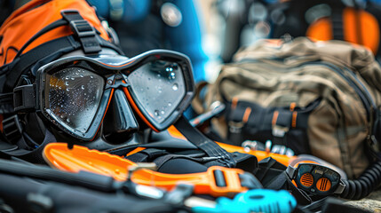 Scuba diving mask. Scuba diving equipment