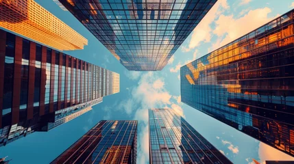 Poster skyscrapers in business environment © Farda