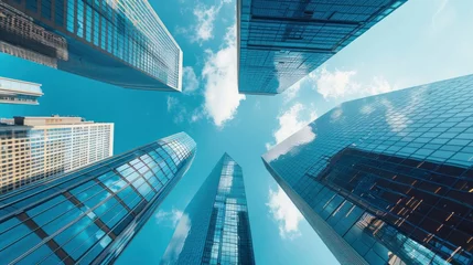 Poster skyscrapers in business environment © Farda