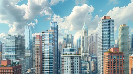 Naklejka premium skyscrapers in business environment