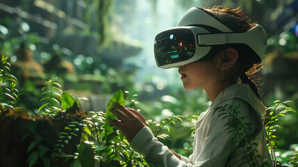 A child steps into a VR game created by a visionary programmer embarking on a journey that stretches the limits of imagination where learning and play merge seamlessly.