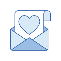 Blue Line Love Letter vector icon
