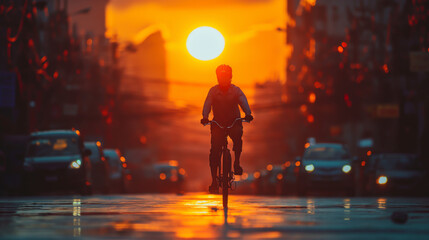 Bicycles traveling along the city streets with people walking nearby in the park	
