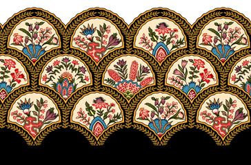 A traditional Indian mughal seamless pattern for design prints 