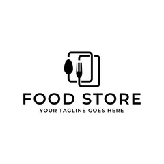 Food shopping logo or food logo. Unique Food Shopping And Retail Logo Template.