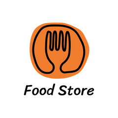Food shopping logo or food logo. Unique Food Shopping And Retail Logo Template.
