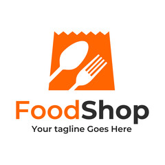 Food shopping logo or food logo. Unique Food Shopping And Retail Logo Template.