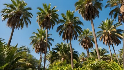 Fototapeta na wymiar palm trees on sky