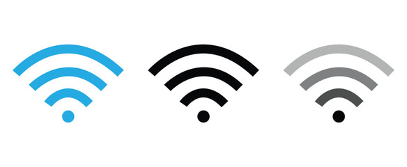 Set wifi icon,Wireless internet sign isolated on white background, flat style, vector illustration