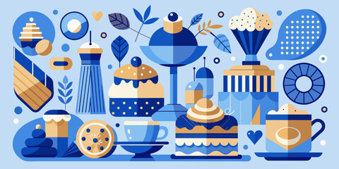 cake, confectionery, blue, art