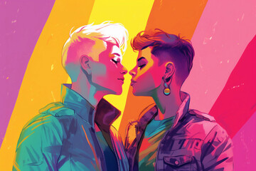 LGBT couple .Action of gender identity. Demonstration of sexual minorities.