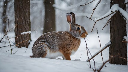 Obraz premium rabbit in the snow