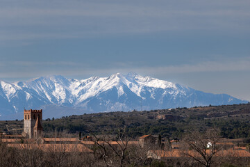 landscape in the mountains, le Canigou, France - obrazy, fototapety, plakaty