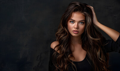 Fototapeta premium hair fashion woman in studio