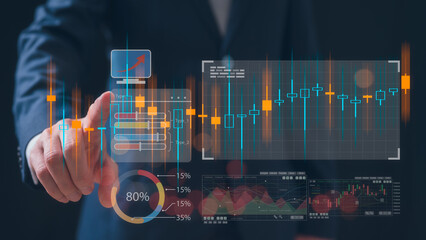 Data analysis Data Management System with KPI and metrics connected to the database investment...