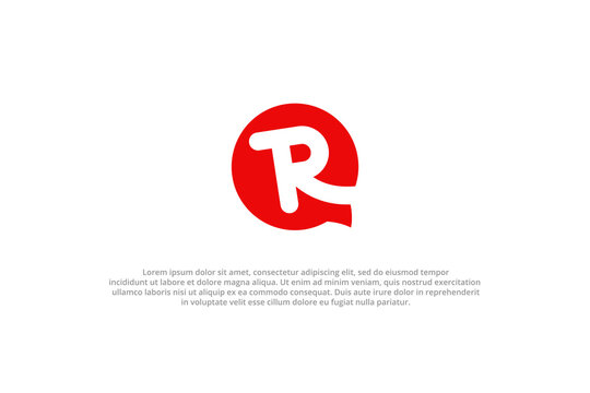 letter r and red chat icon logo