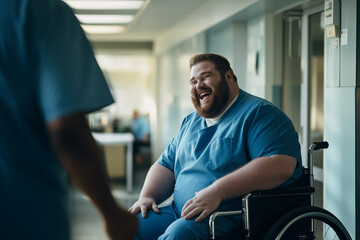 Healthcare Positivity: Cheerful Medical Professional in Wheelchair