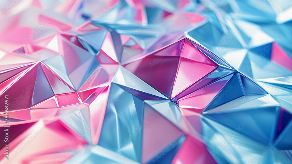 Poster modern abstract geometric 3d background made of holographic shapes. geometric shapes in space. gener