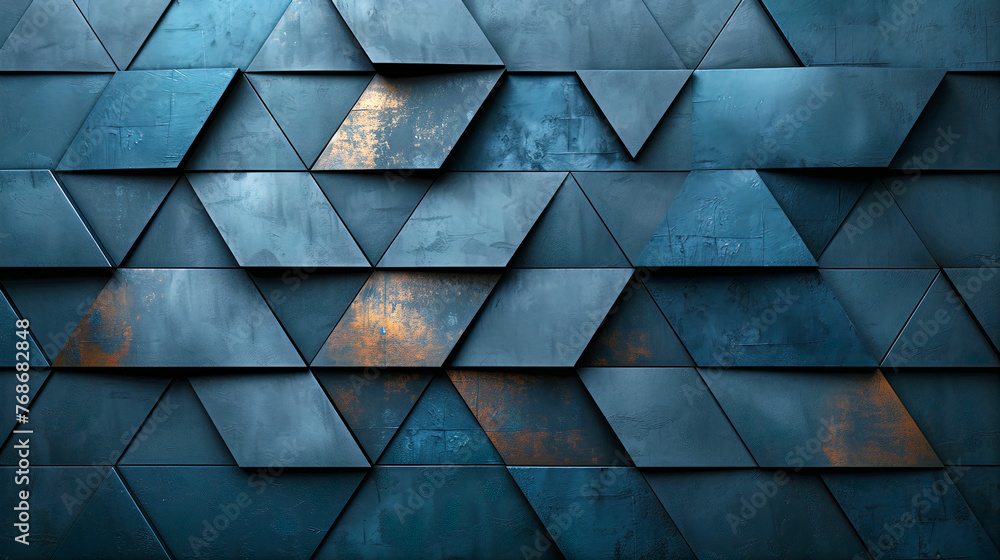 Poster modern abstract geometric 3d background. geometric shapes in space. generative ai