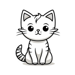 Cute cat for colouring kids book