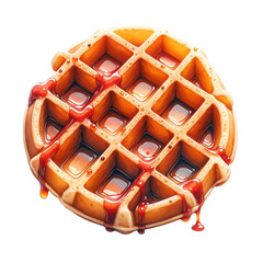 Watercolor Painting of a Waffle