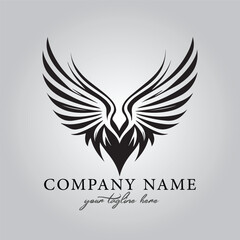 Wings icon logo company vector image on the white background