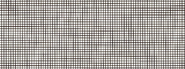 Grey mesh crosshatch on white bg seamless pattern. Abstract background with surface of burlap. Vector illustration