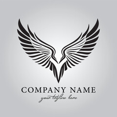 Wings icon logo company vector image on the white background