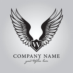 Wings icon logo company vector image on the white background