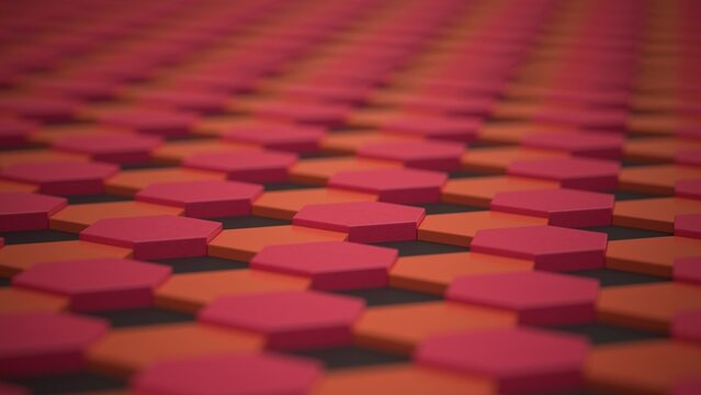 hexagon pattern close-up 3D rendered background