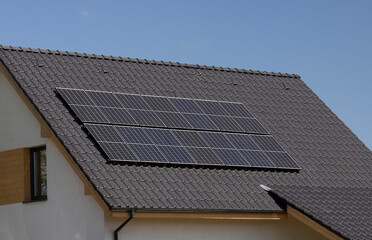 Fototapeta premium Solar Panels on Residential Roof