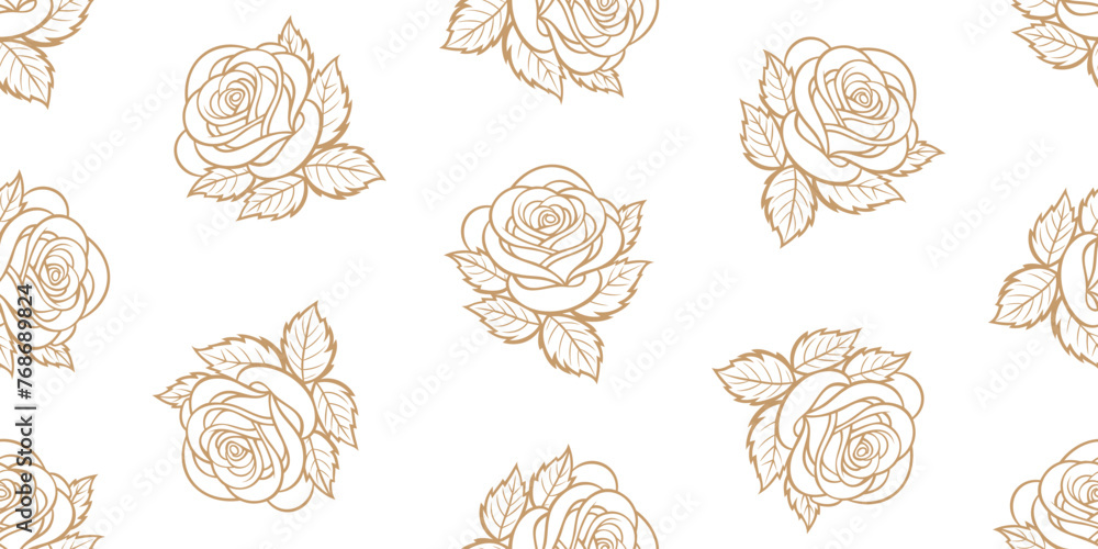 Poster seamless pattern with flowers. seamless pattern with hand drawn roses. vector illustration. design f