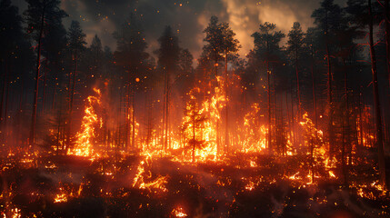Fototapeta na wymiar very large and scary forest fires