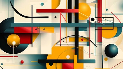  abstract background with colorful geometric shapes and lines