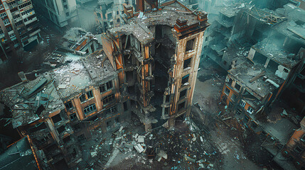 High-rise buildings were devastated