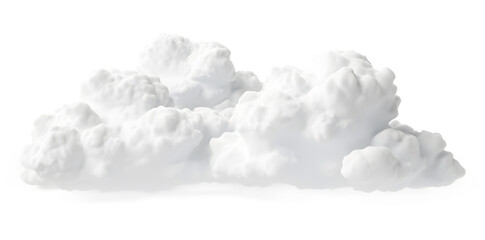 White soft clouds isolated on white background