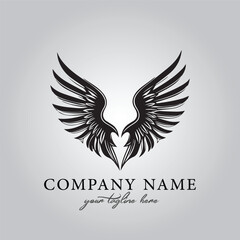 Wings icon logo company vector image on the white background