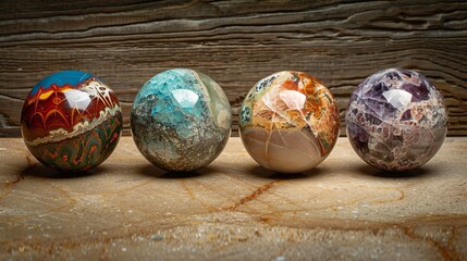 my top five high end premium Stone Spheres and mineral Spheres in my collection - obrazy, fototapety, plakaty