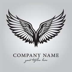 Obraz premium Wings icon logo company vector image on the white background