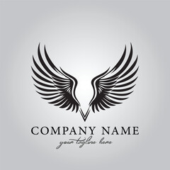 Obraz premium Wings icon logo company vector image on the white background
