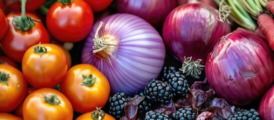 Quercetin, a flavonoid pigment, is present in various plants and foods like red onions, berries,...