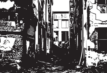 Urban Erosion: Grunge Buildings Texture