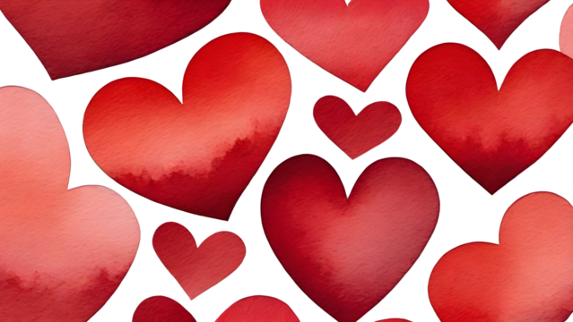 red hearts on a Transparency background