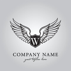 Wings icon logo company vector image on the white background