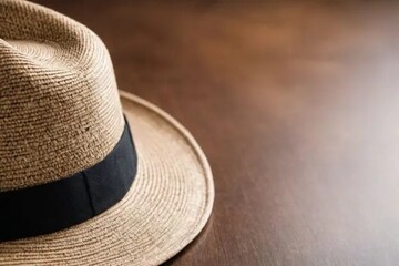Fototapeta na wymiar hat on a wooden table
