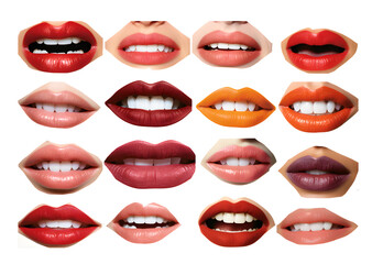 
Variation
2d  Cutout vintage magazine women's mouths collection isolated on white background