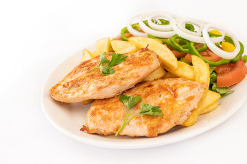 grilled chicken breast with salad