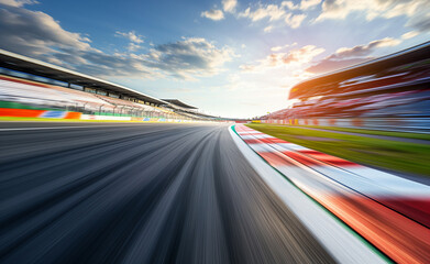 F1 Circuit with Blurred Motion and Grandstand Grandeur